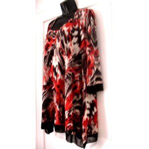 Womens Sole Digne  Studio Plus Sz XL Red&Black Long sleeve,Tunic, Made in USA